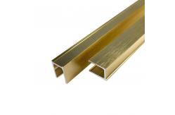 China U Shape Channel Aluminium Alloy Profile Extrusion Brushed Gold For Glass Railings supplier