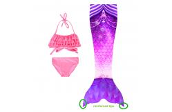 China Polyester And Spandex Mermaid Tails For Swimming , Grils Swimmable Bathing Suit 3Pcs supplier