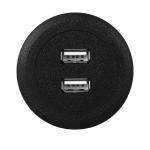 Black Color USB Power Socket , DIY USB Plug Outlet ABS Material Indoor Use for sale