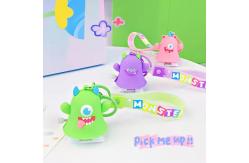 China Monster Family Bag Toy Keychain Light Rubber With Gravure And Offset Printing supplier