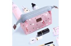 China Travel Portable Multi-Function Pink Printed Korean Toiletry Wash Zip Bag supplier
