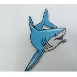 Embroidery Clothes Shark Labels Heat Transfer Patches Washable Customized