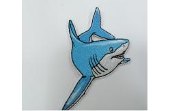 China Embroidery Clothes Shark Labels Heat Transfer Patches Washable Customized supplier