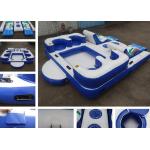 Party Inflatable Floating Island For Beach Vacation , Inflatable Lounge For Lake