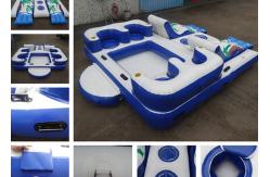 China Party Inflatable Floating Island For Beach Vacation , Inflatable Lounge For Lake supplier