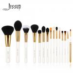 White Gold Jessup 15 Pcs Makeup Brush Set dense Handcrafted for sale