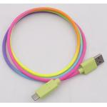 Rainbow Wire Braided USB 3.1 To Type C Cable Data Transfer 0.5m 1m Length for sale