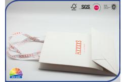 China White Paper Shopping Bags With Handles Pantone Printed Inside supplier