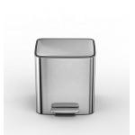 Silver Rolling Cover Type 11.5L*2 Stainless Steel Soft Close Square Pedal Trash Bin for Recycling and Garbage Collection for sale