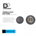 40L D - Ring 4 Hole Black Buttons Bulk Classic And Relaxed For Cotton Trench Coat for sale
