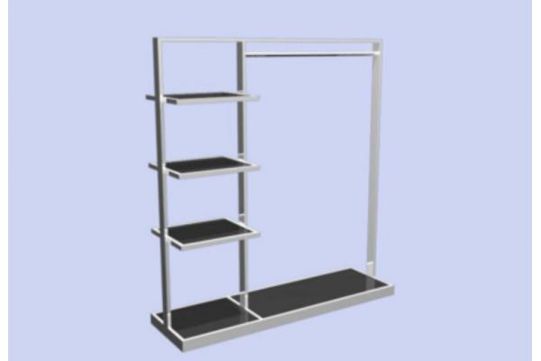 Metal Display Rack  / Garment Display Stand Hanging Shelf For Bedroom And Shop