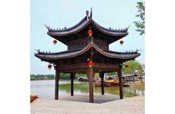 China 3.2m Chinese Style Pavilion Handmade Grey Wooden Gazebo Structure supplier