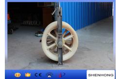 China Nylon Large Diameter Rope Pulley Stringing Block / Cable Pulling Pulley Steel Frame supplier
