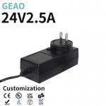 Black 24V 2.5A Interchangeable Power Adapter Universal Versatile for sale