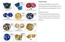 China Efficient Concrete Floor Grinder Yellow Blacka And Write 3 Grinding Plates supplier