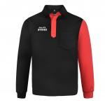 180G 100 Polyester Long Sleeve T-SHIRT & POLO Red Contrast Black With Embroidery for sale