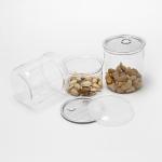 FDA Certified Clear PET Plastic Cylinder Drink Can Container With Lid for sale