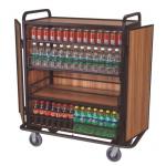 Wood Hotel Room Cleaning Trolley Minibar Trolley With Metal Frame for sale