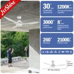 Plastic High RPM Dimmable LED Ceiling Fan Light With Remote Control