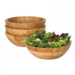 4 Piece Bamboo Salad Set  7 X 2.25 More Endurable Than Porcelain Products for sale
