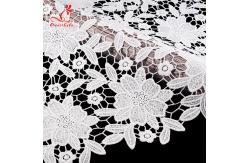 China 125cm Width Water Soluble Floral Embroidery Fabric With Sequins supplier