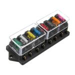 PA66 6.3mm Auto Fuse Block 8 Way Waterproof Blade Fuse Holder For RV for sale