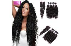 China Deep Wave Indian Human Hair Extensions Cuticle Aligned With Lace Extension supplier