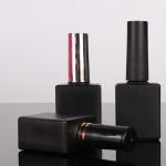 Black Packaging UV Gel Glass Cosmetic Containers Nail Polish Bottle With Brush for sale