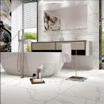 White Marble Look High Glossy Porcelain Floor Tiles 60x60cm Anti - Fouling for sale