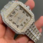 GRA Luxury Automatic Moissanite Watch 30 Carats Diamond Studded Watch for sale