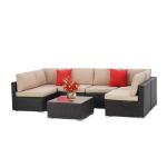 U Shape Patio Couch Sofa Polyester Fabric Moisture Proof Outdoor Sofa Set for sale
