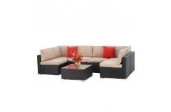 China U Shape Patio Couch Sofa Polyester Fabric Moisture Proof Outdoor Sofa Set supplier