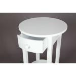 Apartment White Wood Round Coffee Table Glossy White Finished With Drawer
