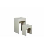 White Storage Desk Home Wood Furniture With Lifted Mirror / 6 Knock Down Shelves for sale