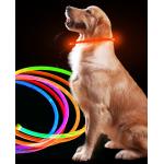 Rechargeable Led Leather Dog Collars Light Up Flashing Dog Collar for sale