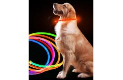 China Custom Nylon Waterproof Dog Training Collar Reflective LED Luminous Charging Pet Dog Collar supplier