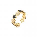 Open 14k Gold Star Ring Adjustable CZ Cubic Zircon Custom for sale