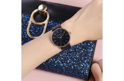 China Black 5ATM 36mm Analogue Wrist Watch 5BAR Leather Belt Watches For Ladies supplier