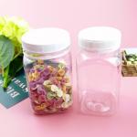 Sticker Label PET 12 Oz Square Plastic Bottles With Lid Tamper Proof