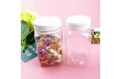 China Sticker Label PET 12 Oz Square Plastic Bottles With Lid Tamper Proof supplier