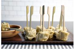 China Biodegradable Paddle Bamboo Roasting Sticks Flat Wooden Skewers 4 Inch supplier
