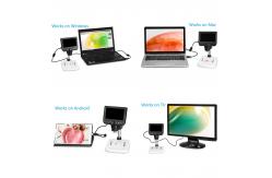 China Brightness Adjustable Digital LCD Microscope DC 5V/1A Manual Focus 5mm To 80mm supplier