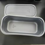 5L Gray / Clear PP / Pet Plastic Vacuum Formed Ice Cream Container With Lid for sale