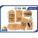 Kraft Paper Board Packaging Accessories Printed Apparel Hang Tags Swing Tickets for sale