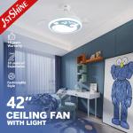 42-inch LED Ceiling Fan with Hidden Blades and Light Support Dimmer 50000 Working Hours for sale