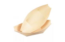 China 50Pcs Disposable Bamboo Serving Boats Natural Birch Wooden Serving Boats supplier