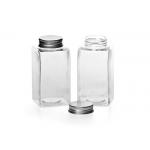 Customized Aluminum Lid Rectangle PET Plastic Jar environmental For Candy for sale