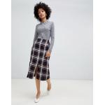 2019 fashionable new arrival tartan with zip detail midi skirt for sale