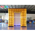 Event Booth Displays 2.5M Golden Inflatable LED Air  Photo Booth With  Colored Lights SGS  ROHS for sale