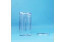 China Food Grade Transparent Round Shape PET Plastic Candy Cookies Jar Clear Screw Cap supplier